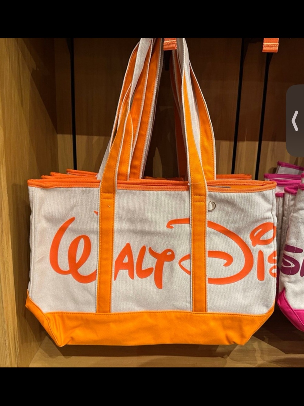 Disney Park 2026 WDW Logo Mania park hopper orange large Canvas Zipper Tote